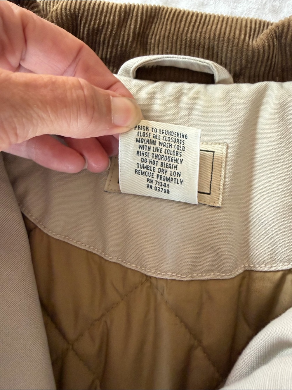 Women’s LL Bean Vintage Barn Jacket Tan Cotton Lined Size Large Regular - Picture 12 of 14